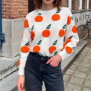 Cider Orange Pattern Sweater